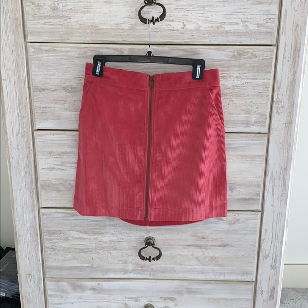 pink suede skirt